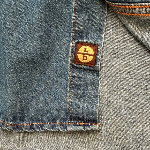 Denim Blue Casual Button-Down Shirt 100% Cotton - Picture 5 of 11